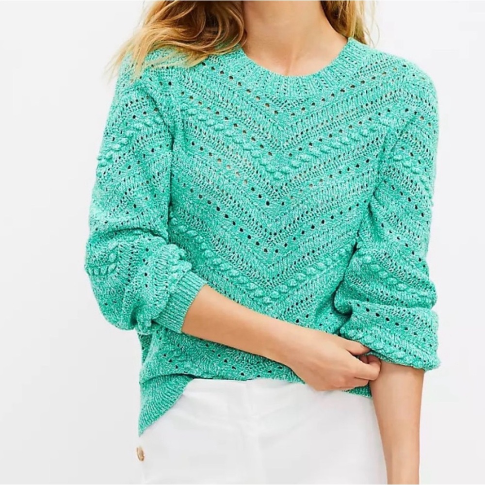 LOFT Bobble Pointelle Sweater